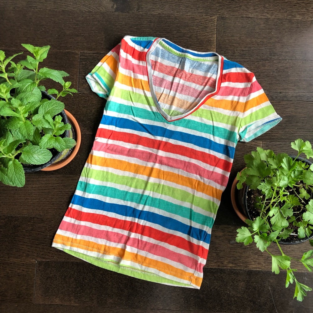 🌈 BDG rainbow striped shirt